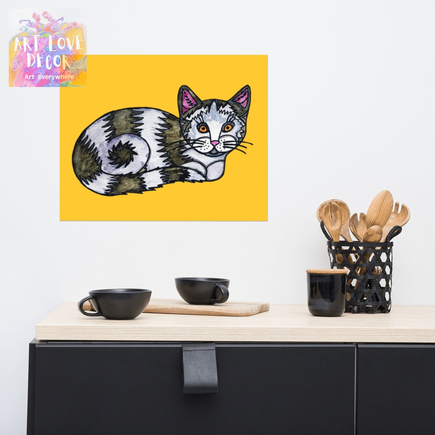 Stripey Cat Poster