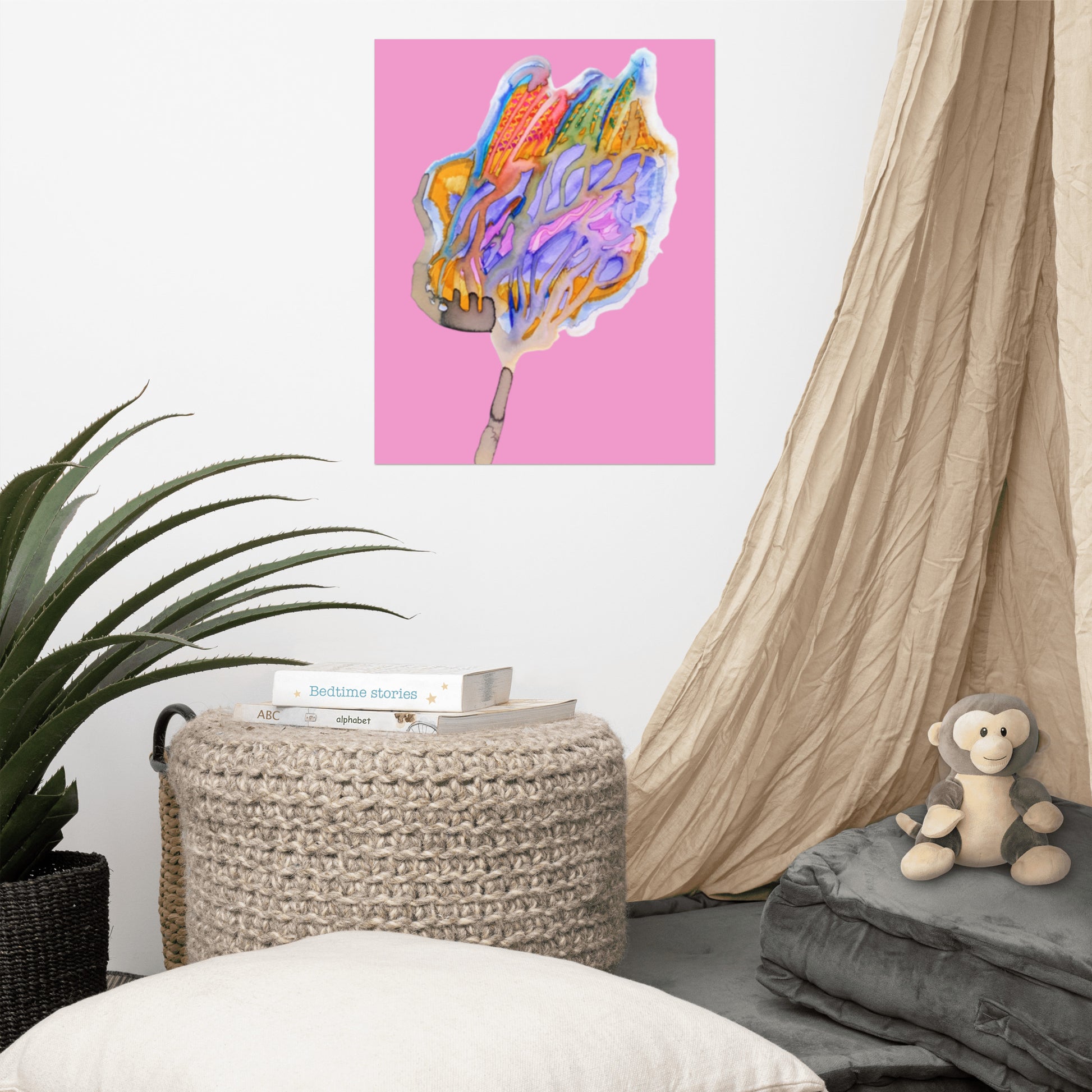 Wishing Tree Pink Poster Unframed - Art Love Decor