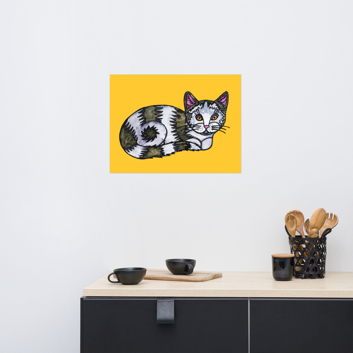 Stripey Cat Poster