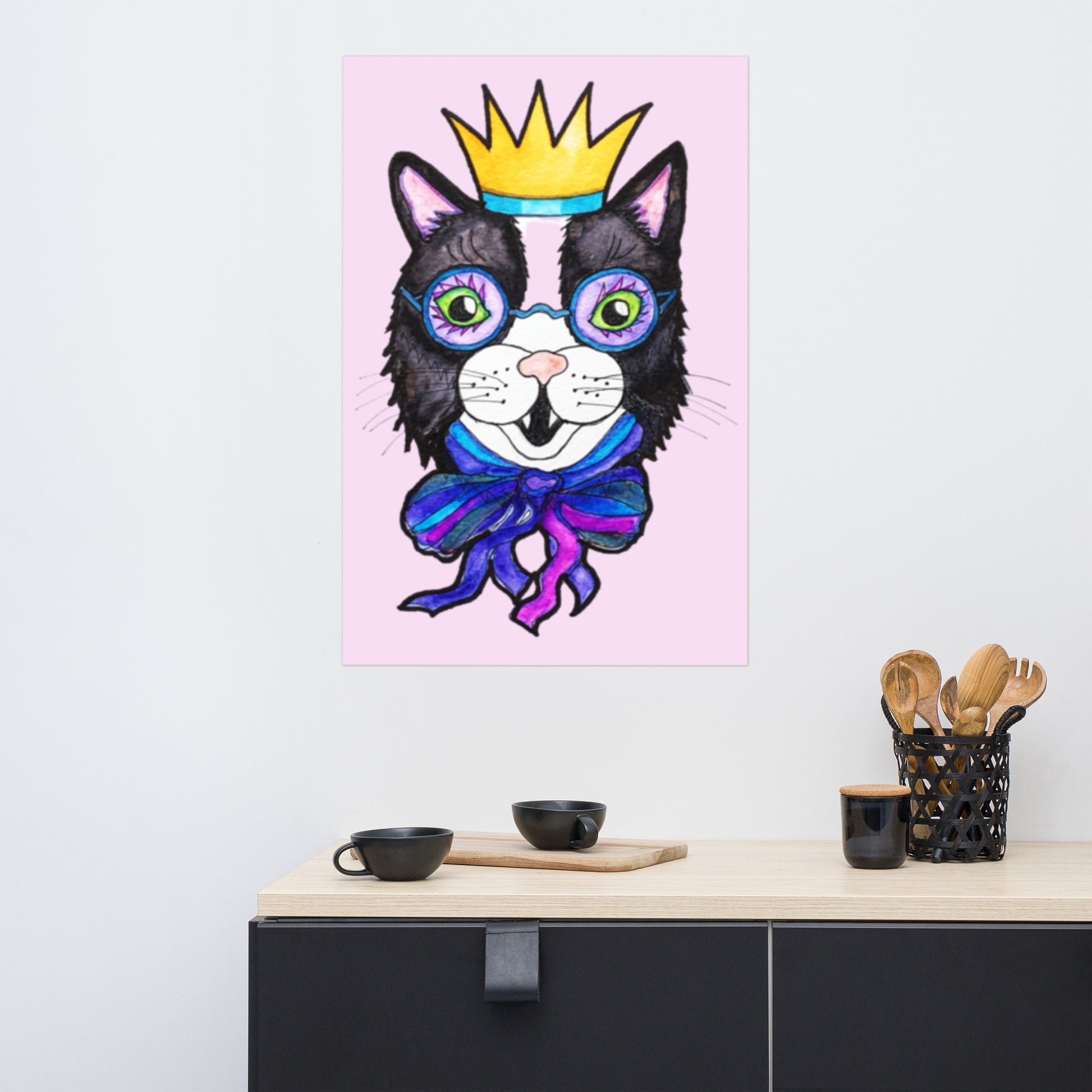 Kitty Cat Crown Poster Unframed - Art Love Decor