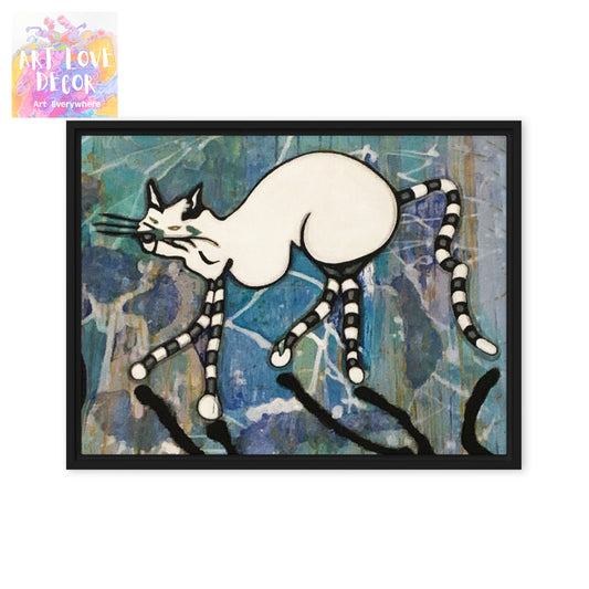 Cat Shadows Framed canvas print
