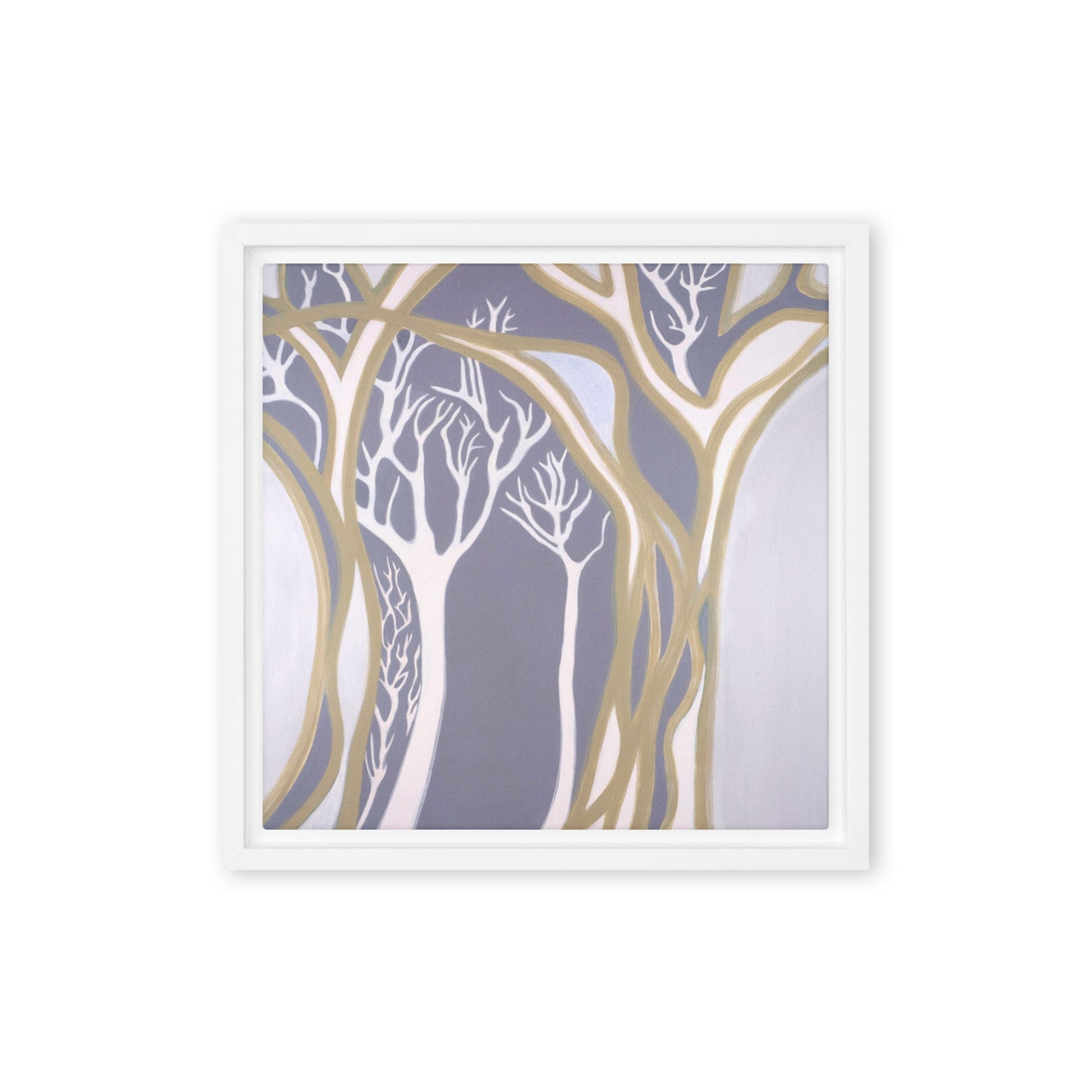 Gray Madrone Trees Abstract Framed canvas print