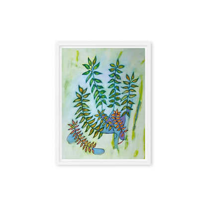 Calm Green Leaves Framed canvas print - Art Love Decor