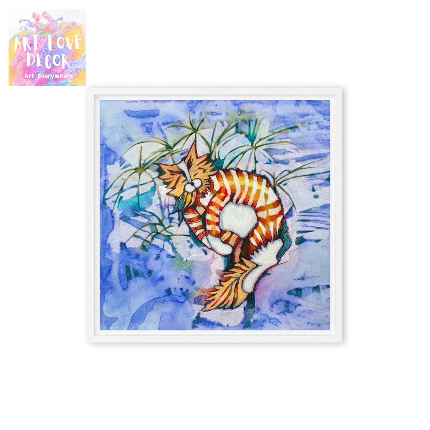 Tabby Cat Dream Framed canvas print