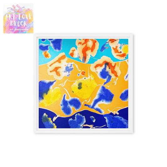 Day at the Beach Abstract Framed canvas print
