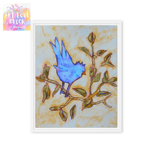 Bluebird Framed canvas pirnt