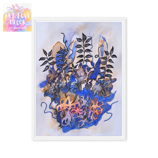 Shadow Leaves Framed canvas print