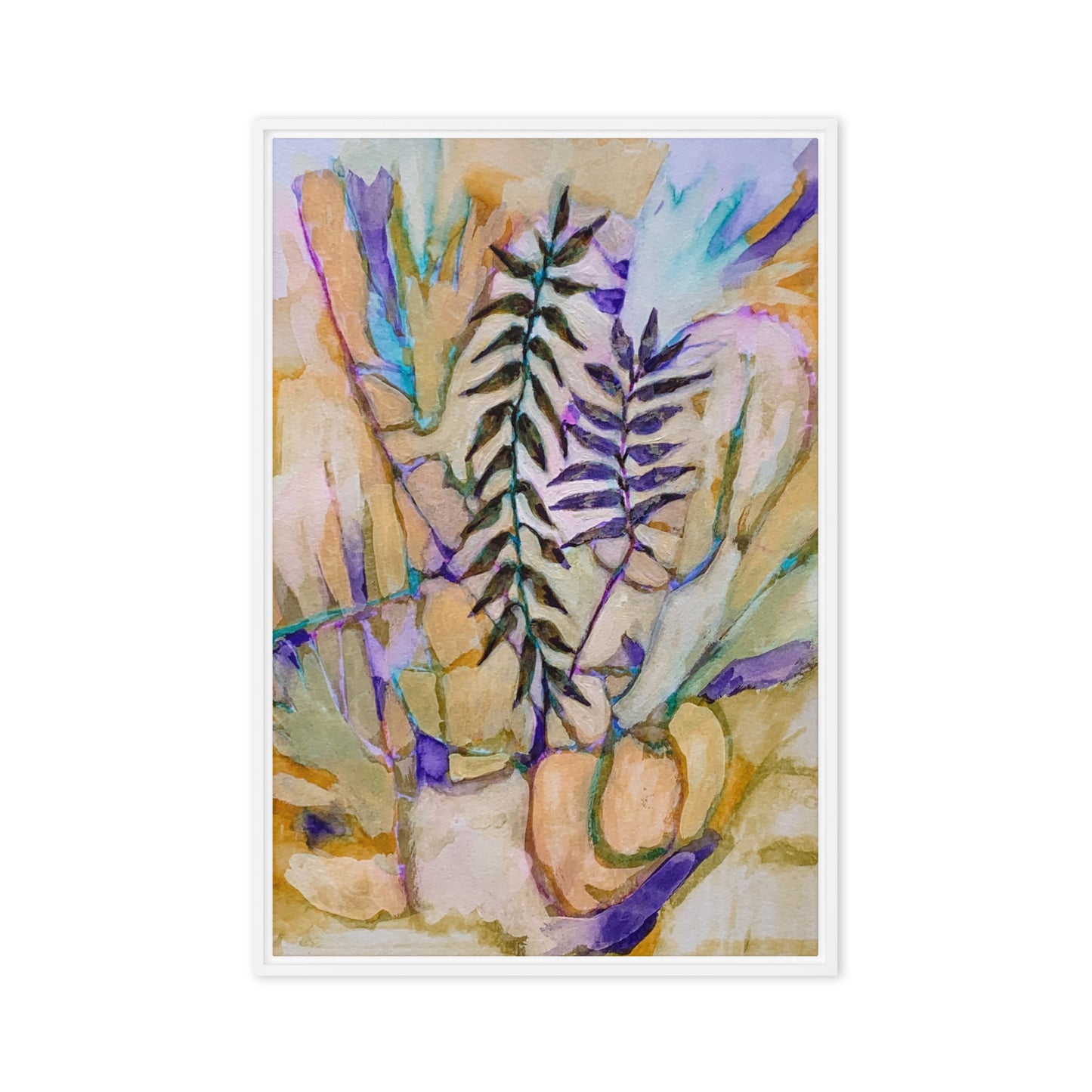 Dry Trail Leaves Framed canvas print
