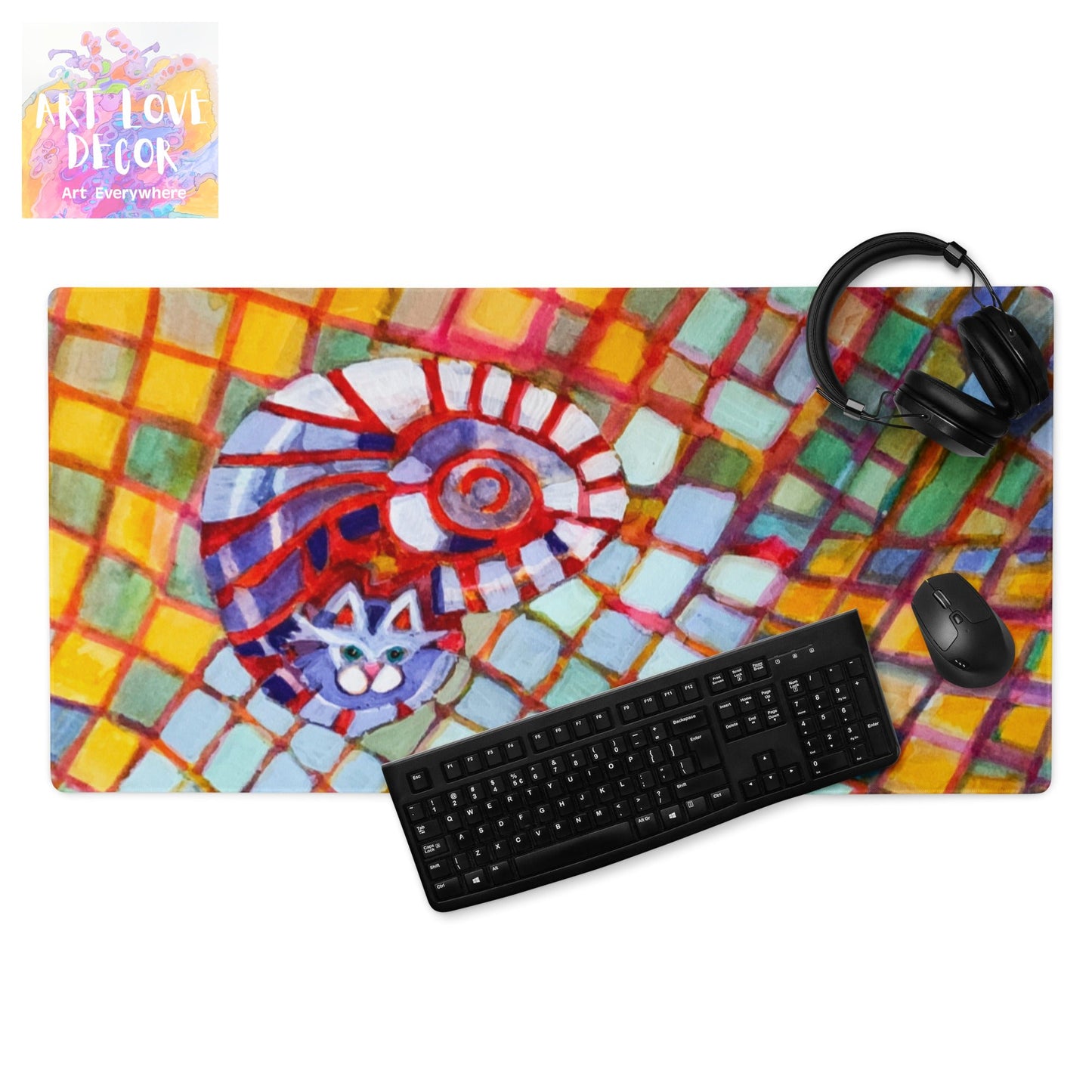 Checkers Cat Gaming mouse pad - Art Love Decor