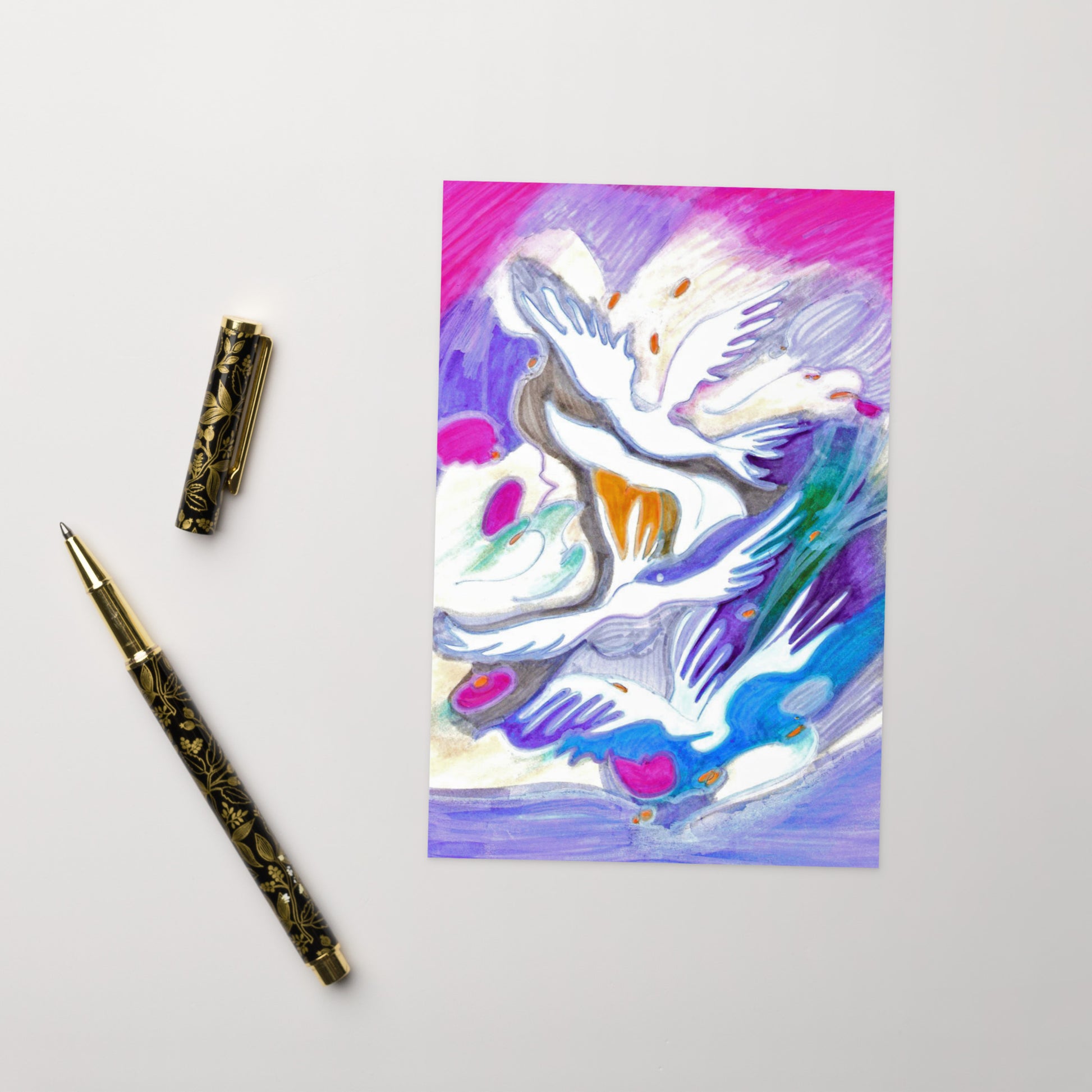 Blessing Bird Abstract Greeting card - Art Love Decor