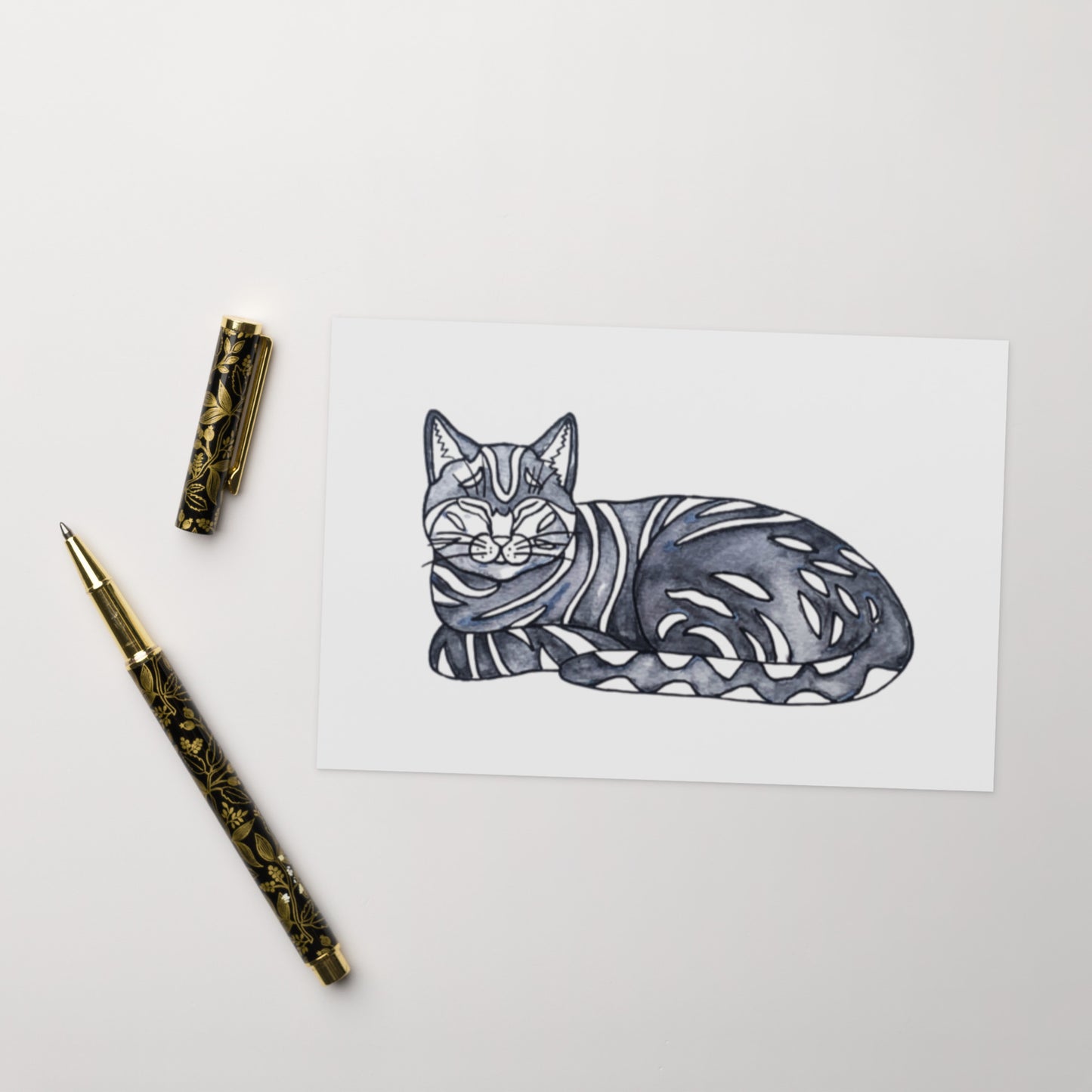 Sleepy Cat Greeting card - Art Love Decor
