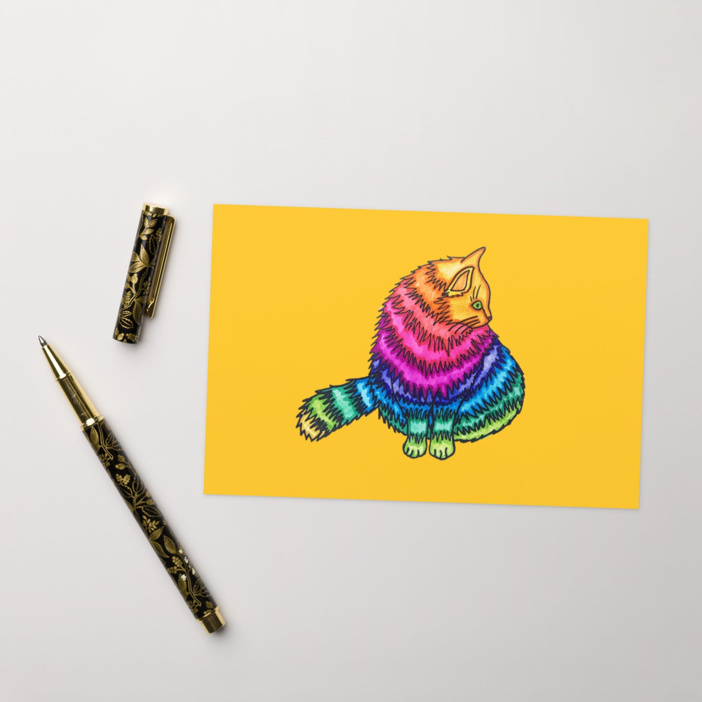 Rainbow Cat Greeting card - Art Love Decor