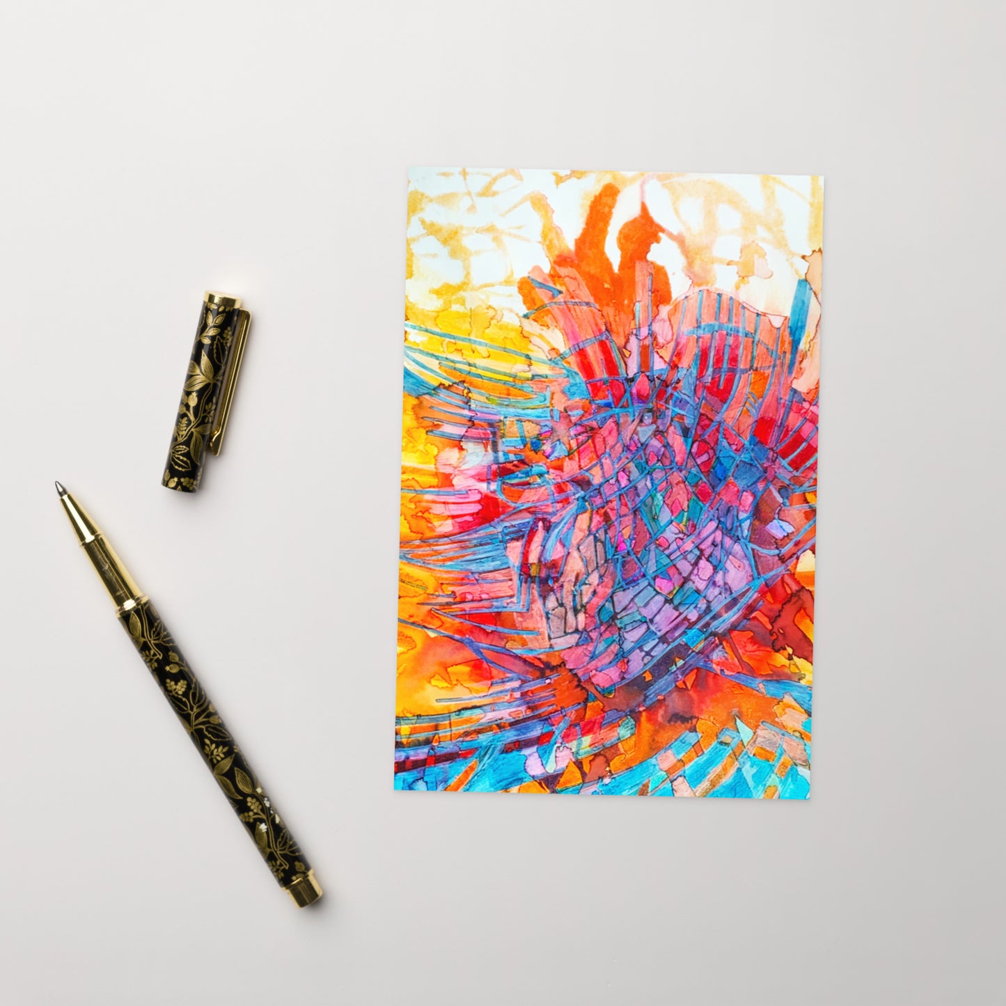 Fire Pit Abstract Greeting card - Art Love Decor