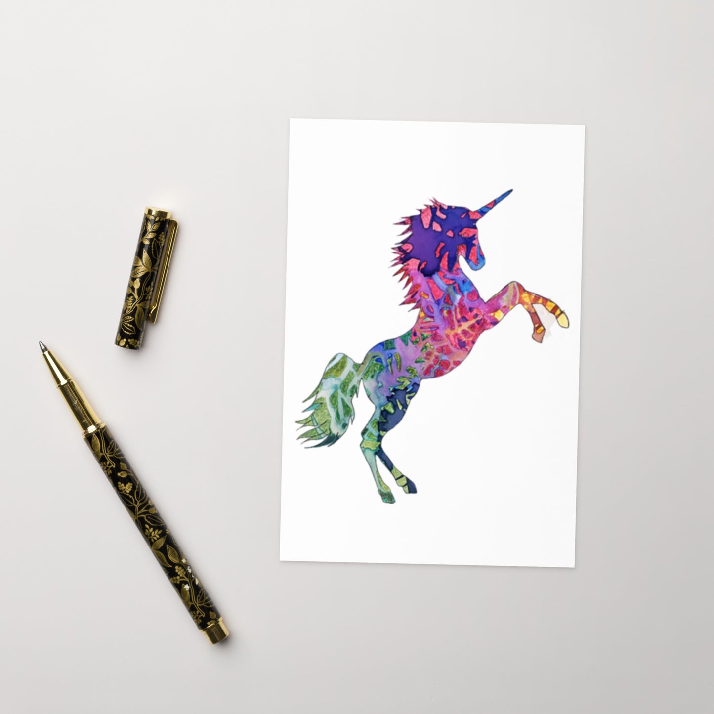 Bucking Unicorn Horse Greeting card - Art Love Decor