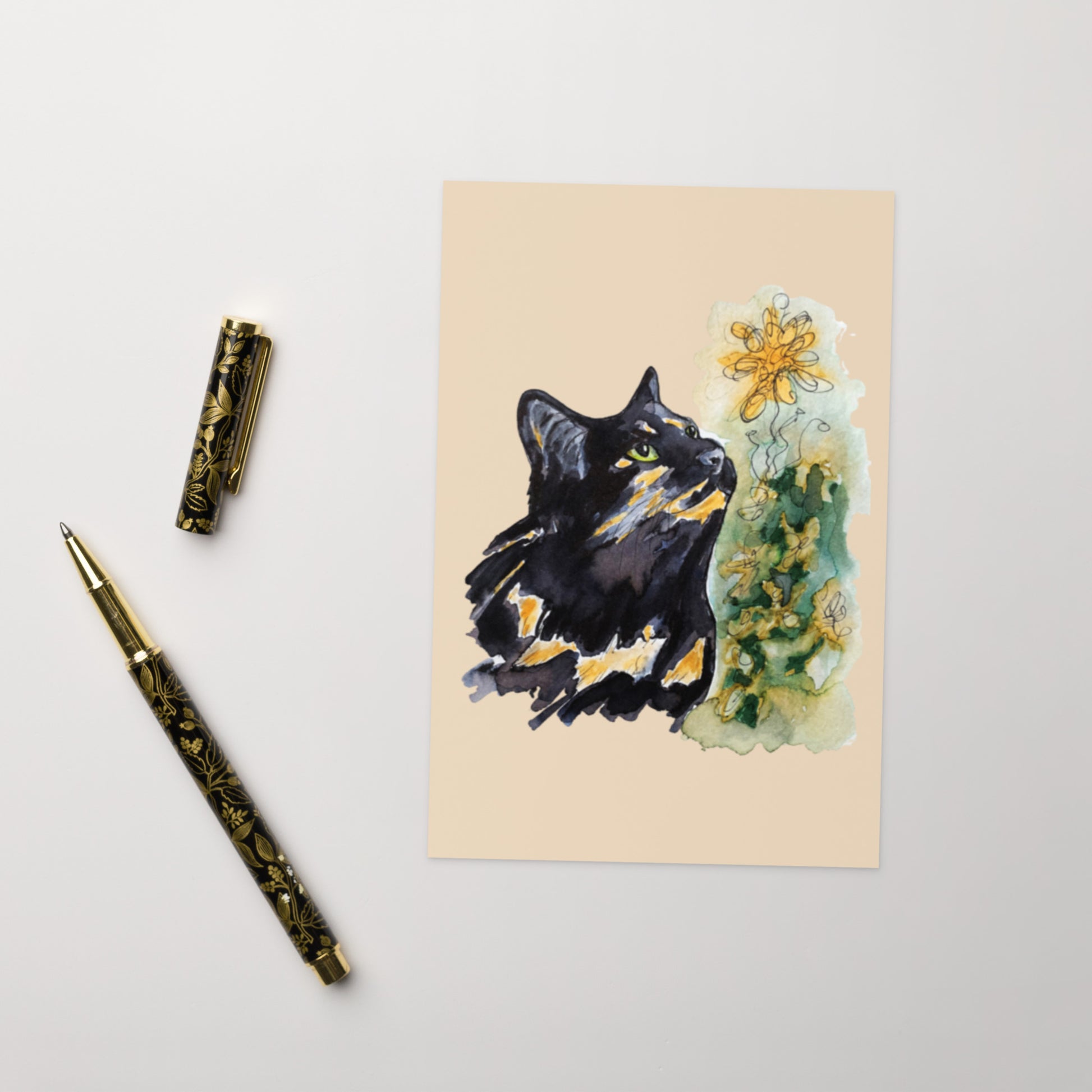 Cat Flower Greeting card - Art Love Decor