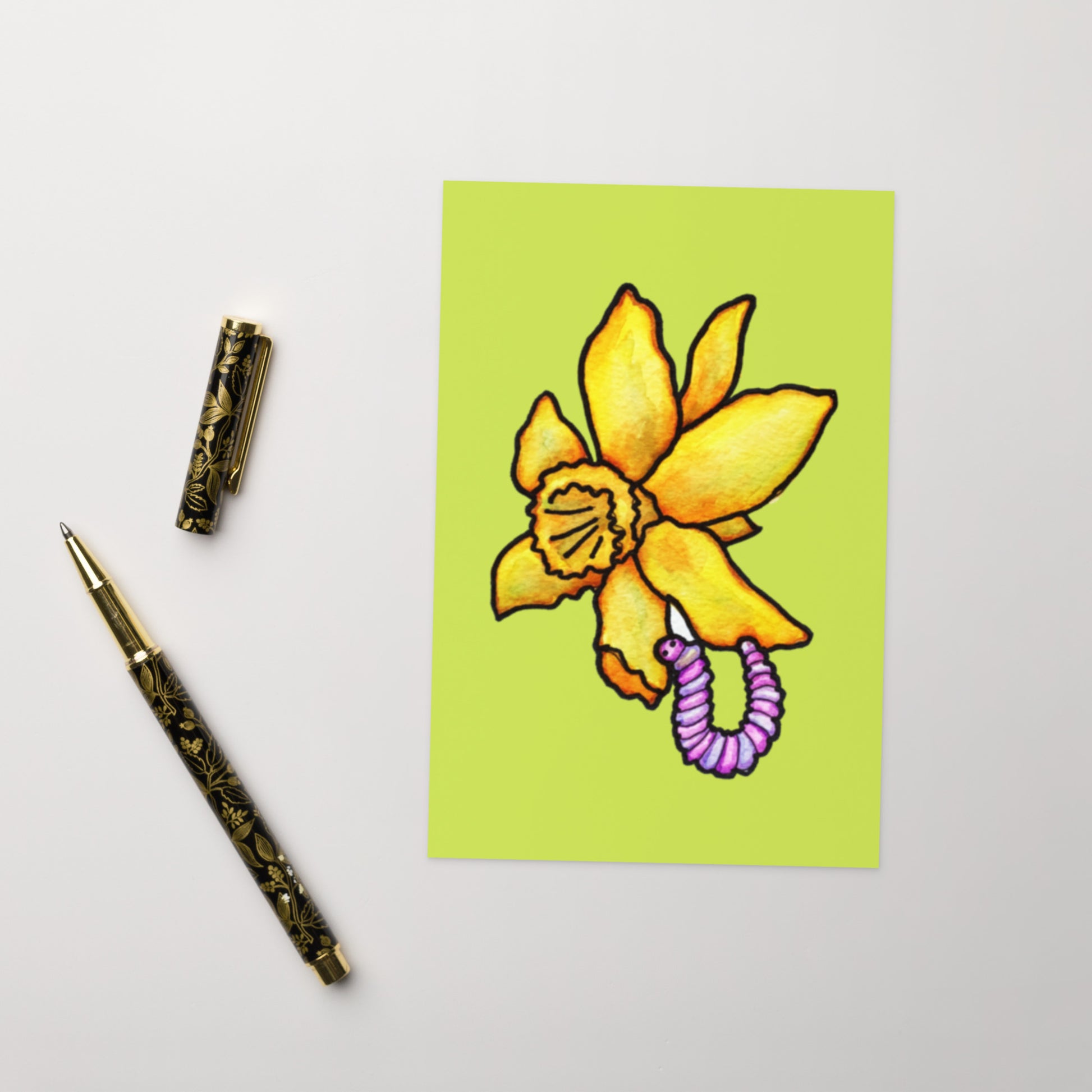 Daffodil Caterpillar Greeting card - Art Love Decor
