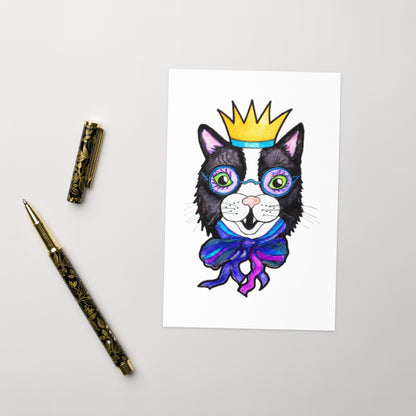 Kitty Cat Crown Greeting card - Art Love Decor