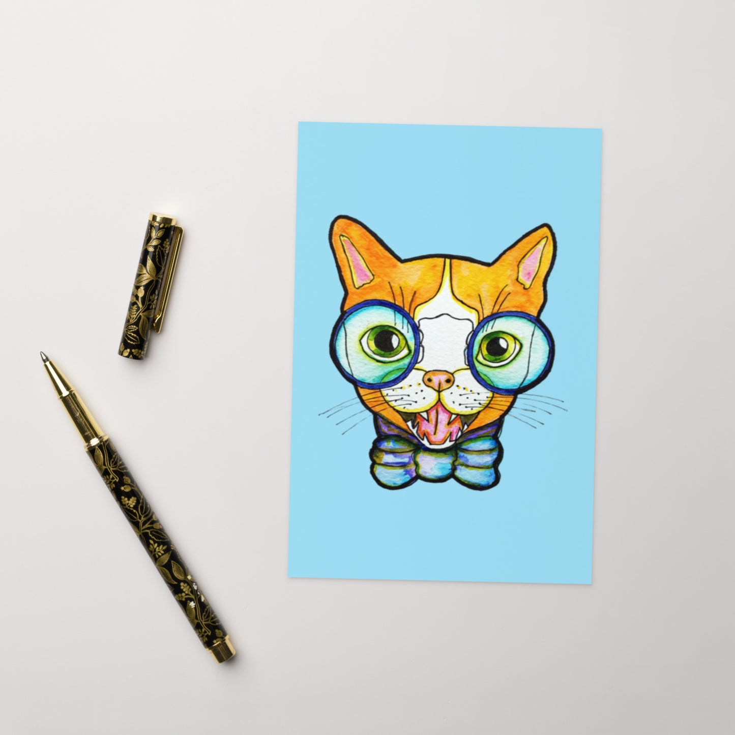 Kitty Cat Smile Greeting card - Art Love Decor