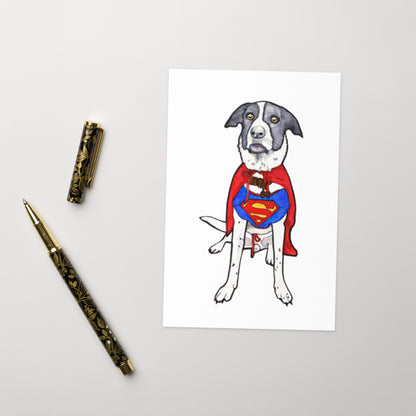 Superman Dog Greeting card - Art Love Decor