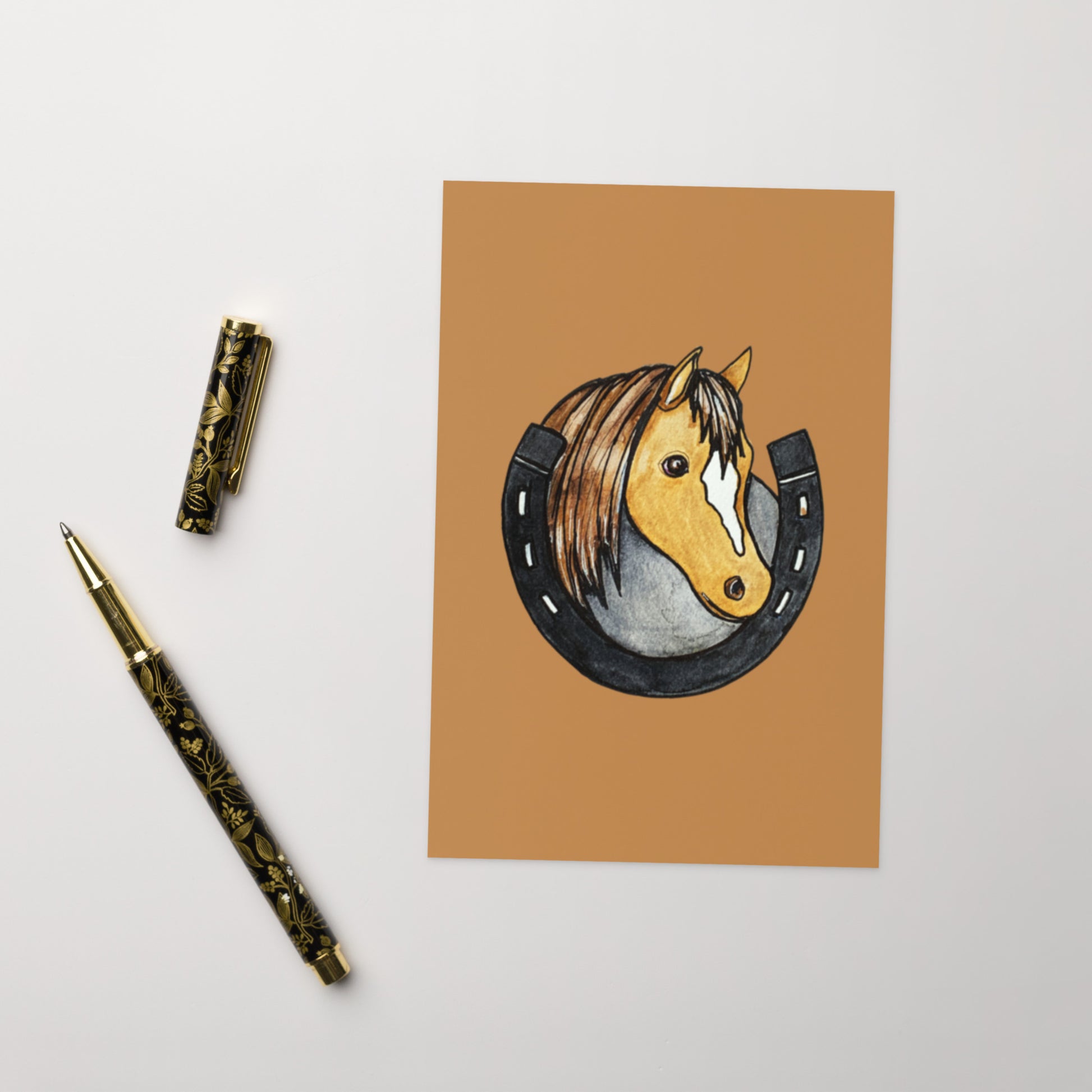 Horseshoe Horse Head Greeting card - Art Love Decor