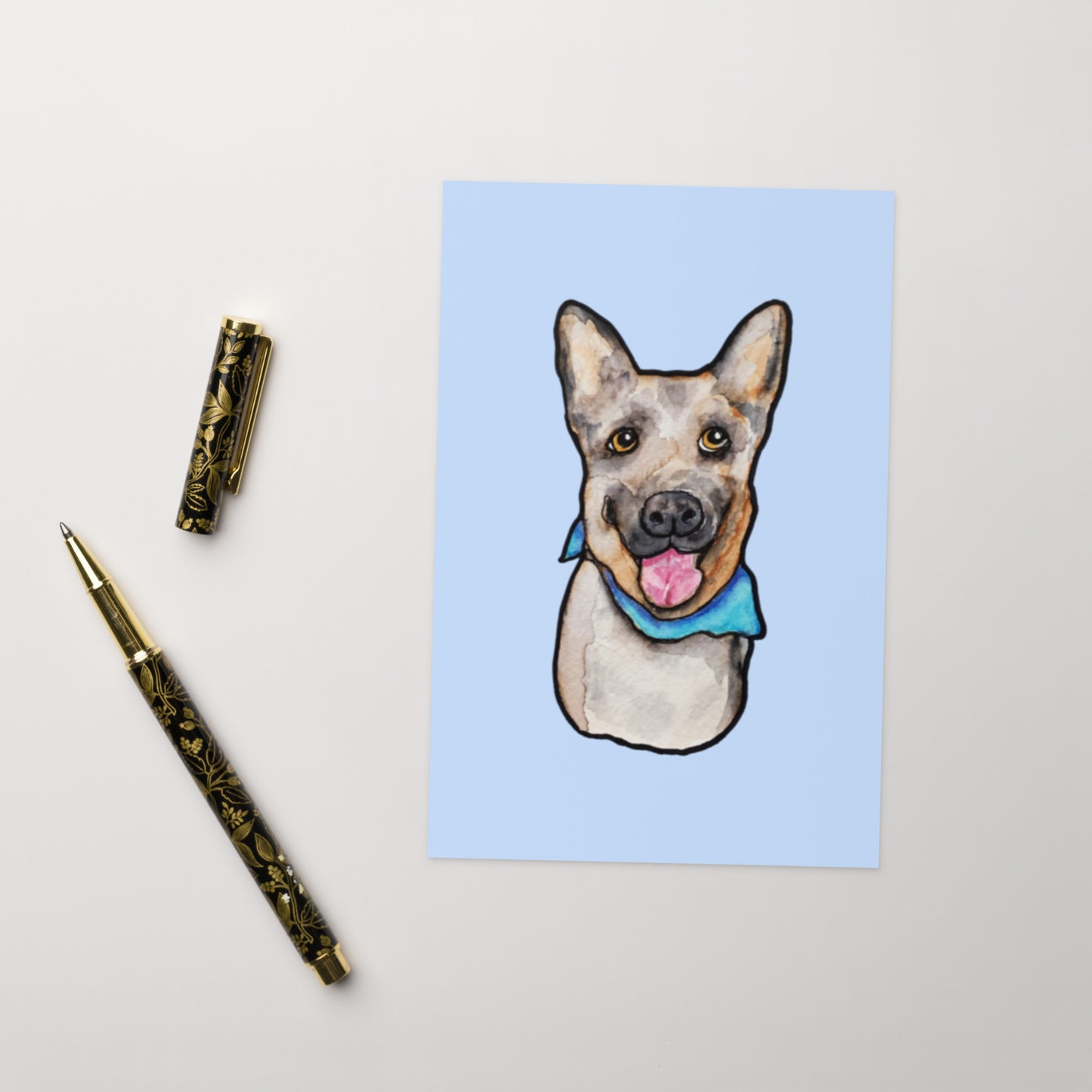 Dog Head Scarf Greeting card - Art Love Decor