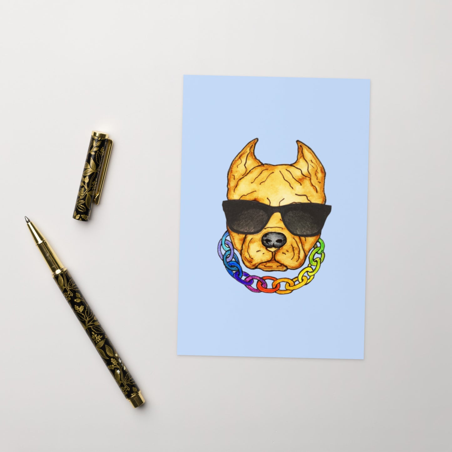 Pit Bull Dog Shades Greeting card - Art Love Decor