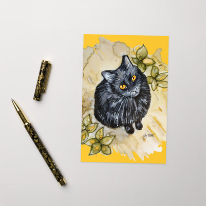 Black Cat Greeting card - Art Love Decor