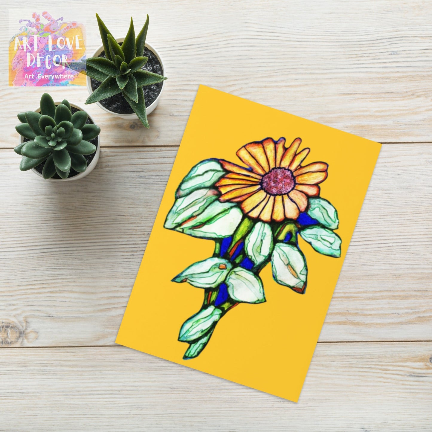 One Flower Greeting card - Art Love Decor