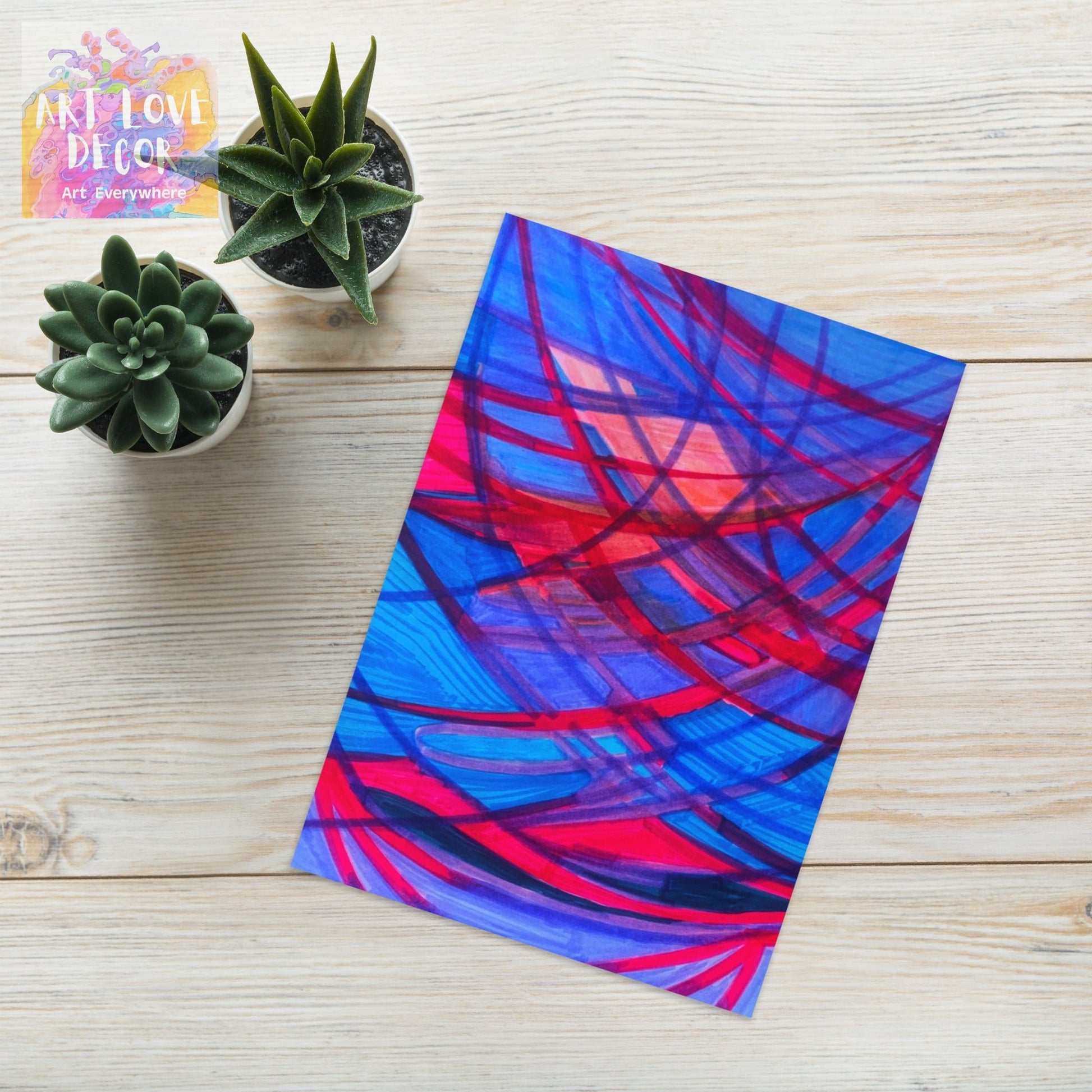 Hanging Around Abstract Greeting card - Art Love Decor
