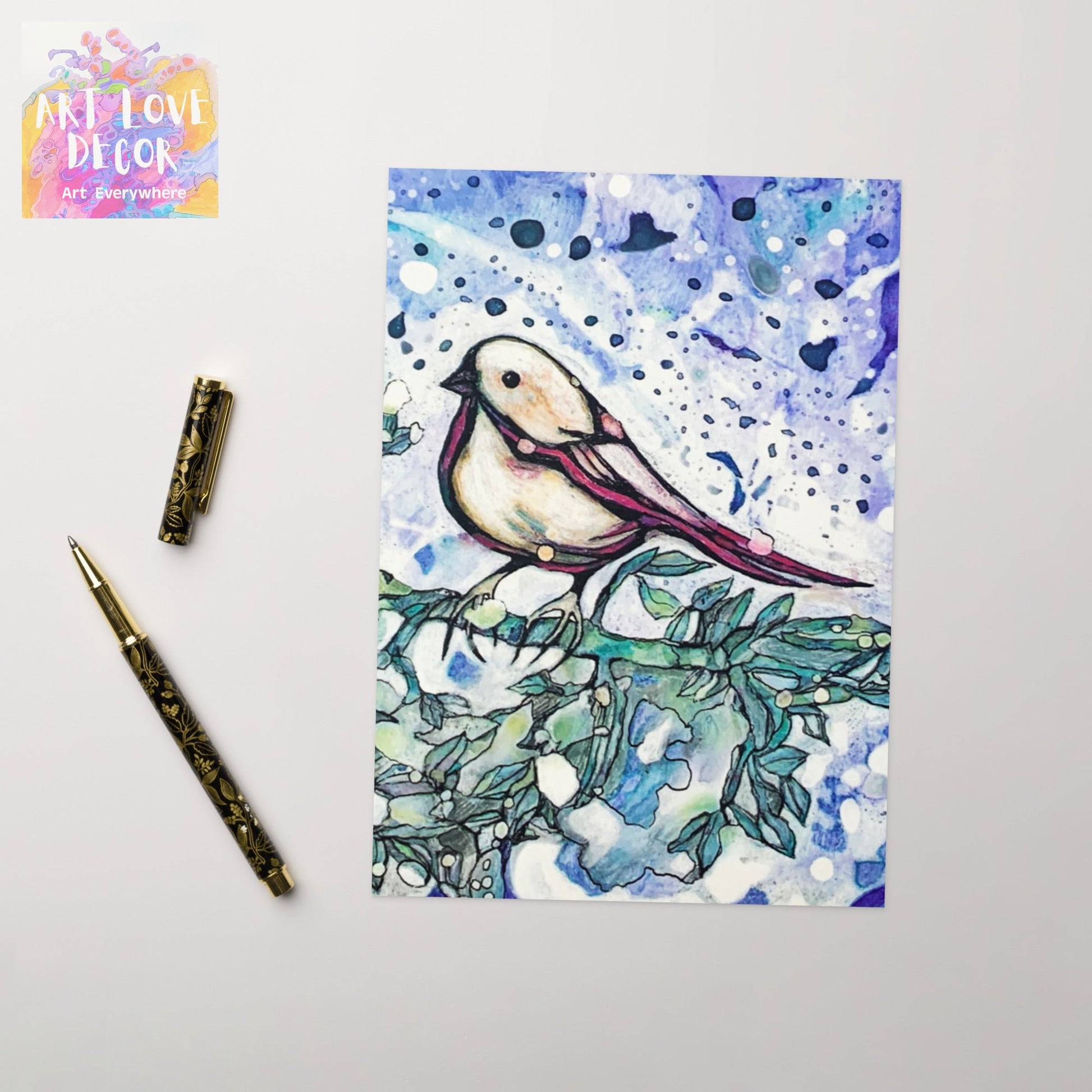 Rain Bird Greeting card - Art Love Decor