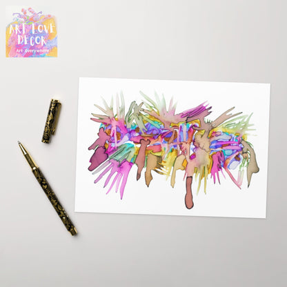 Caterpillar Abstract Greeting card - Art Love Decor