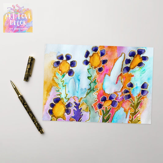 Dark Blooms Greeting card - Art Love Decor
