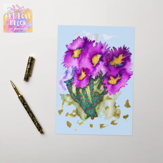 Purple Blooms Greeting card - Art Love Decor