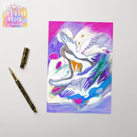 Blessing Bird Abstract Greeting card