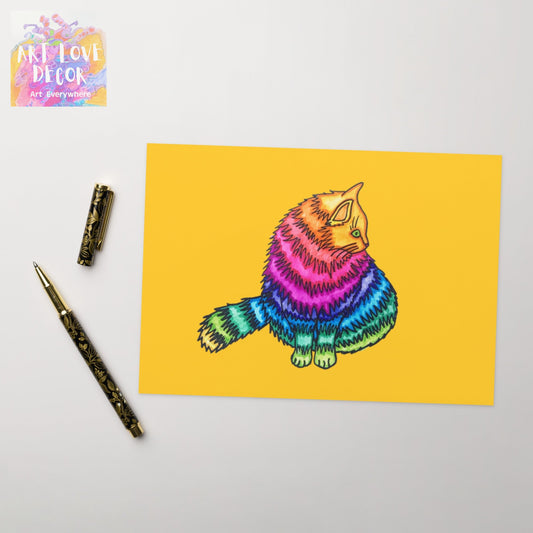 Rainbow Cat Greeting card - Art Love Decor