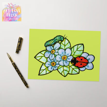 Ladybug Caterpillar Greeting card - Art Love Decor