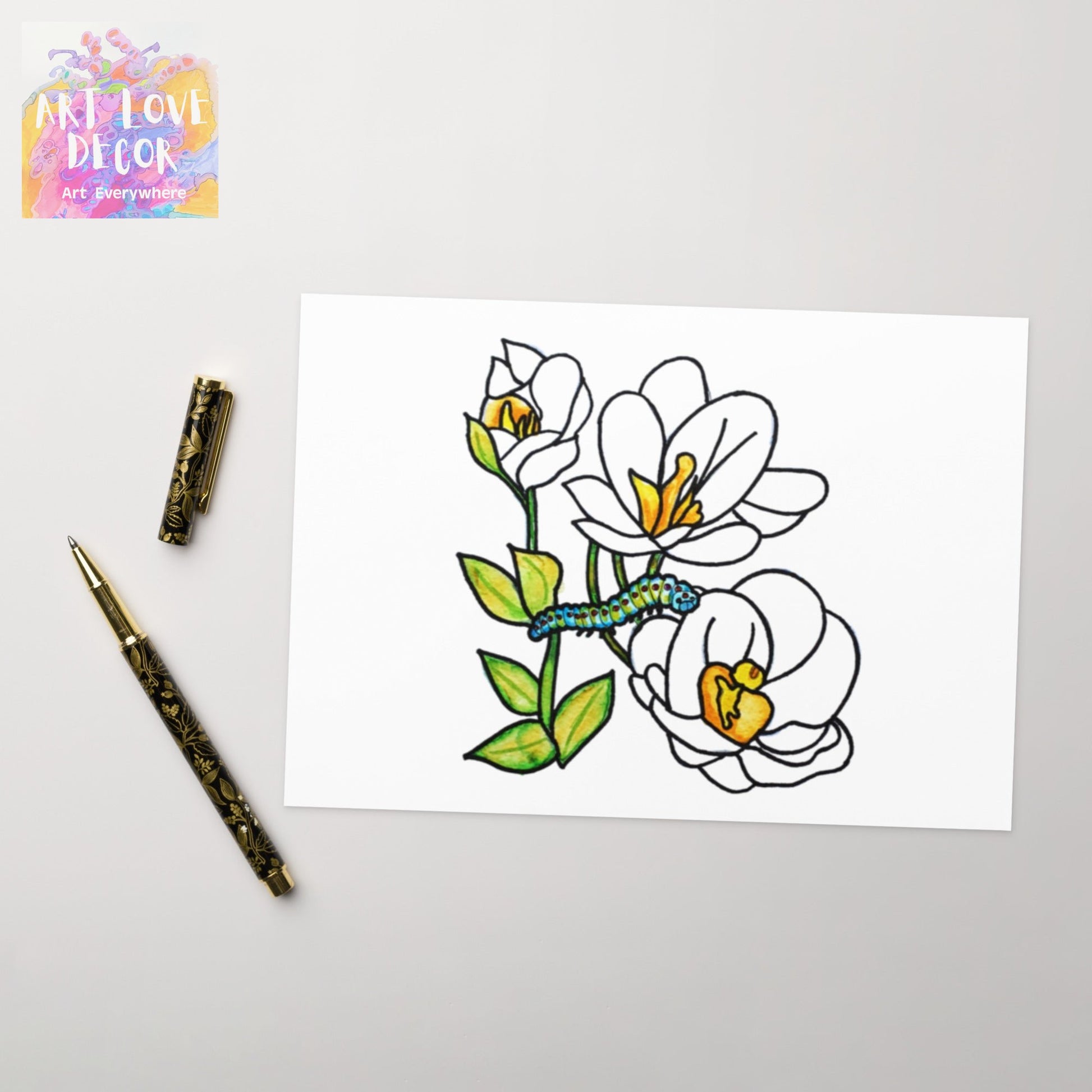 White Flowers Greeting card - Art Love Decor