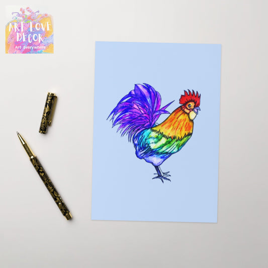 Rooster Greeting card - Art Love Decor