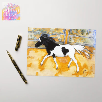 Tiny Mini Horse Greeting card - Art Love Decor