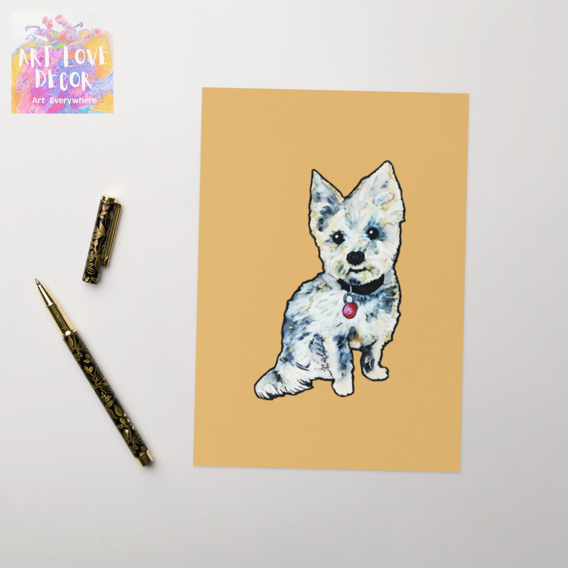 Yorkie Dog Greeting card - Art Love Decor
