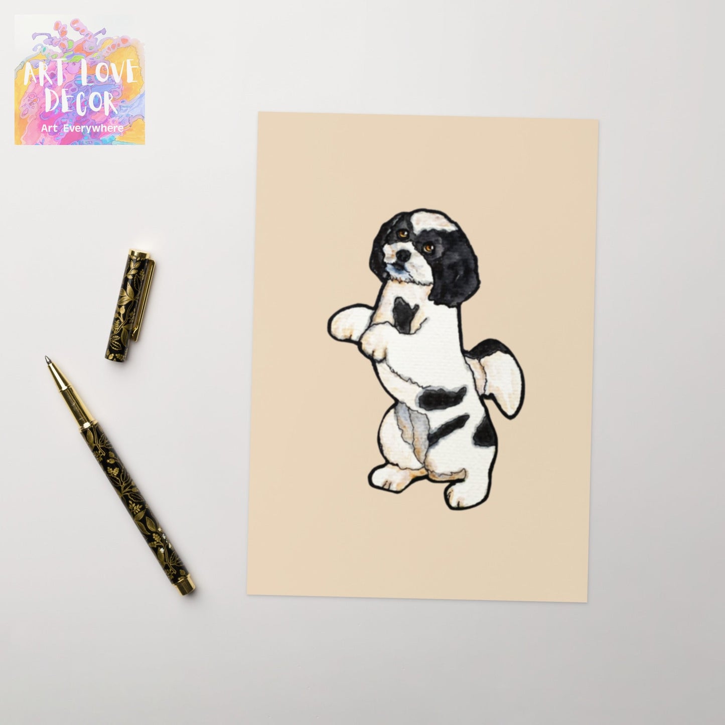 Sit Up Dog Greeting card - Art Love Decor