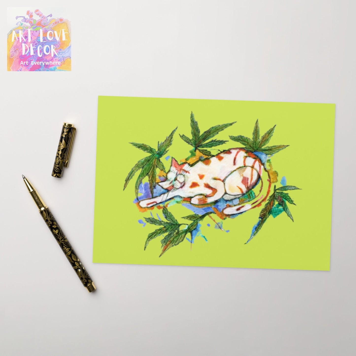 Cannabis Cat Greeting card - Art Love Decor