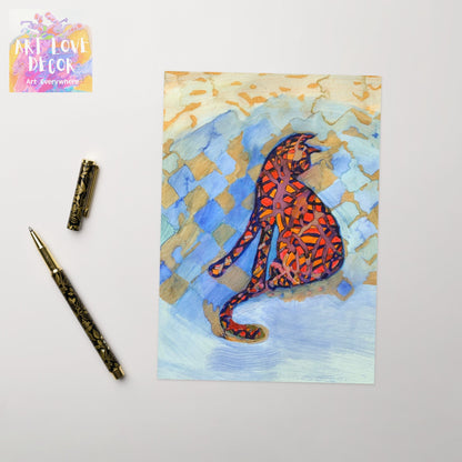 Mosaic Cat Greeting card - Art Love Decor