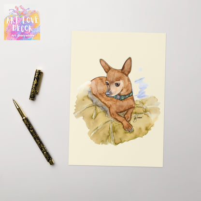 Chihuahua Dog Greeting card - Art Love Decor