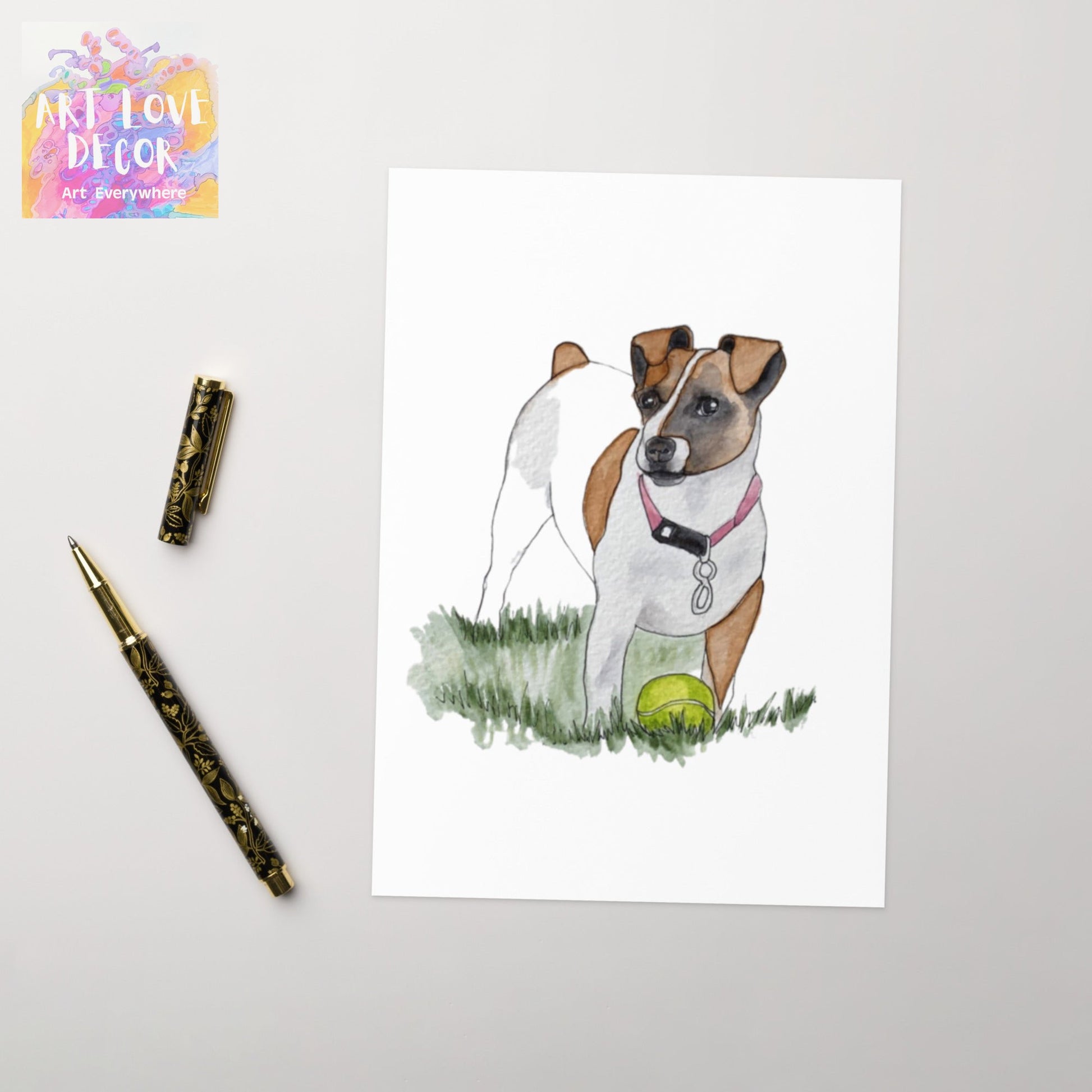 Dog Ball Greeting card - Art Love Decor