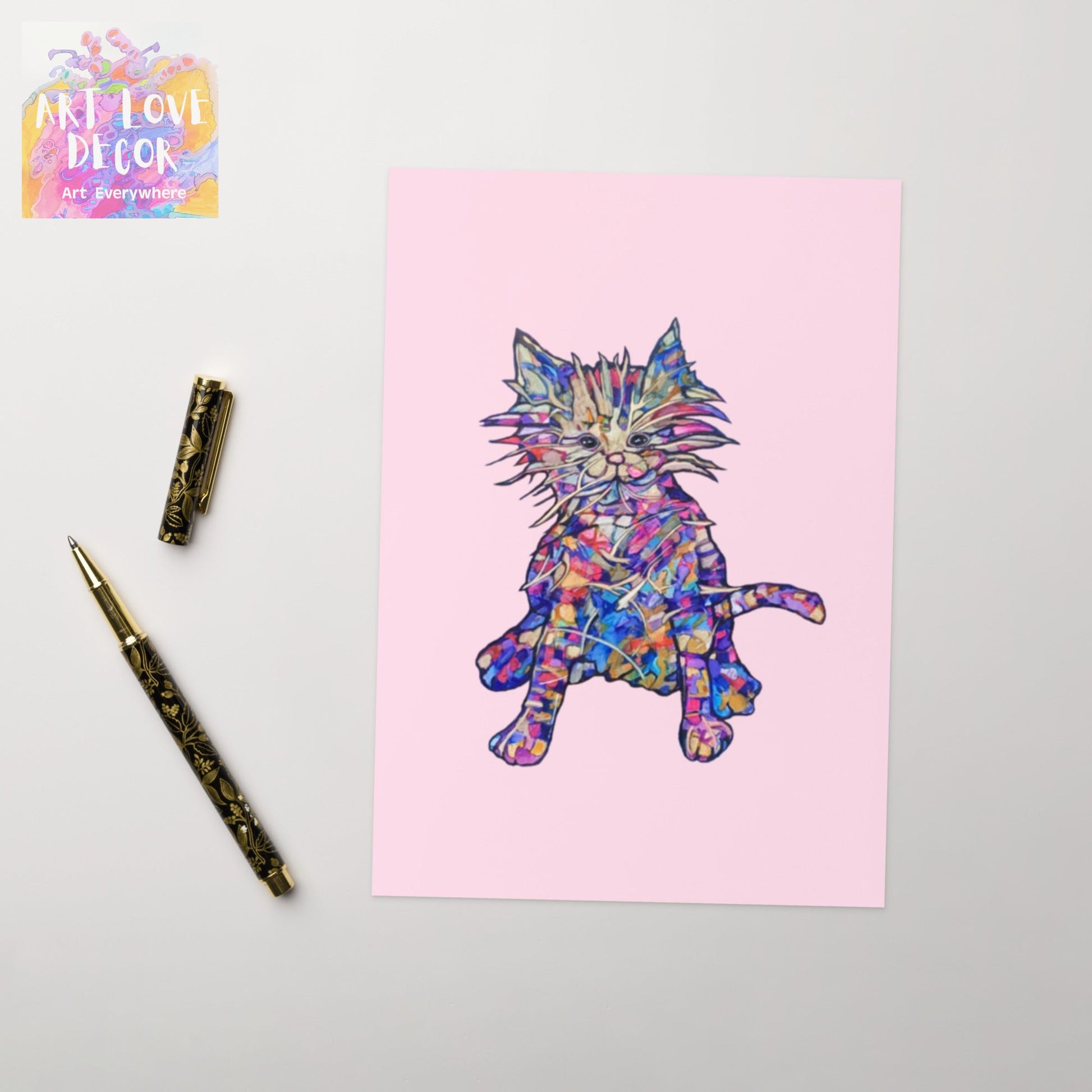Busy Cat Greeting card - Art Love Decor