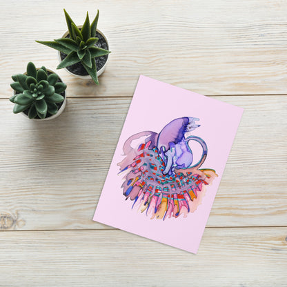 Curious Cat Abstract Greeting card - Art Love Decor