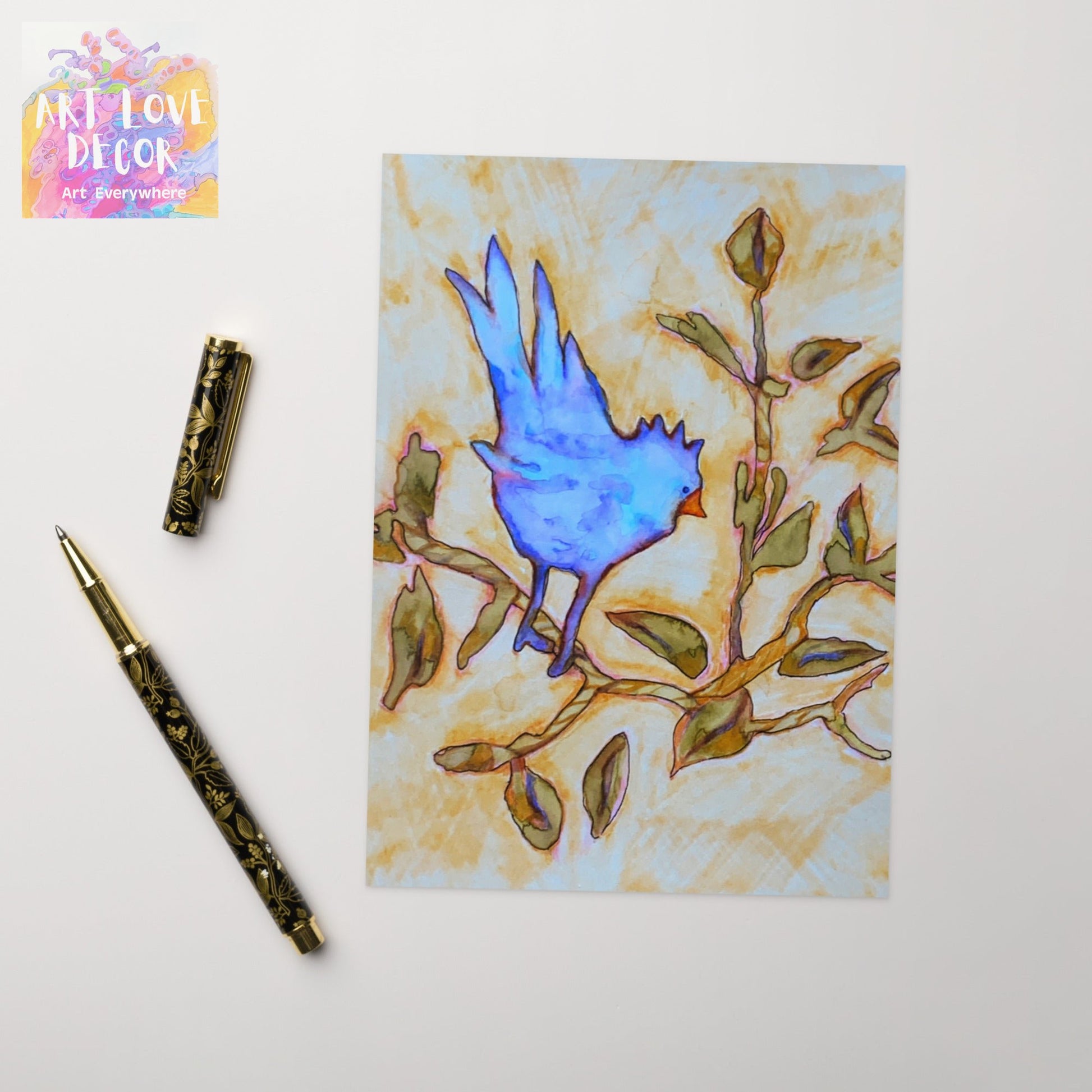 Blue Bird Greeting card - Art Love Decor