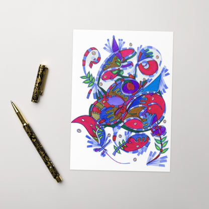 Country Bug Abstract Greeting card - Art Love Decor