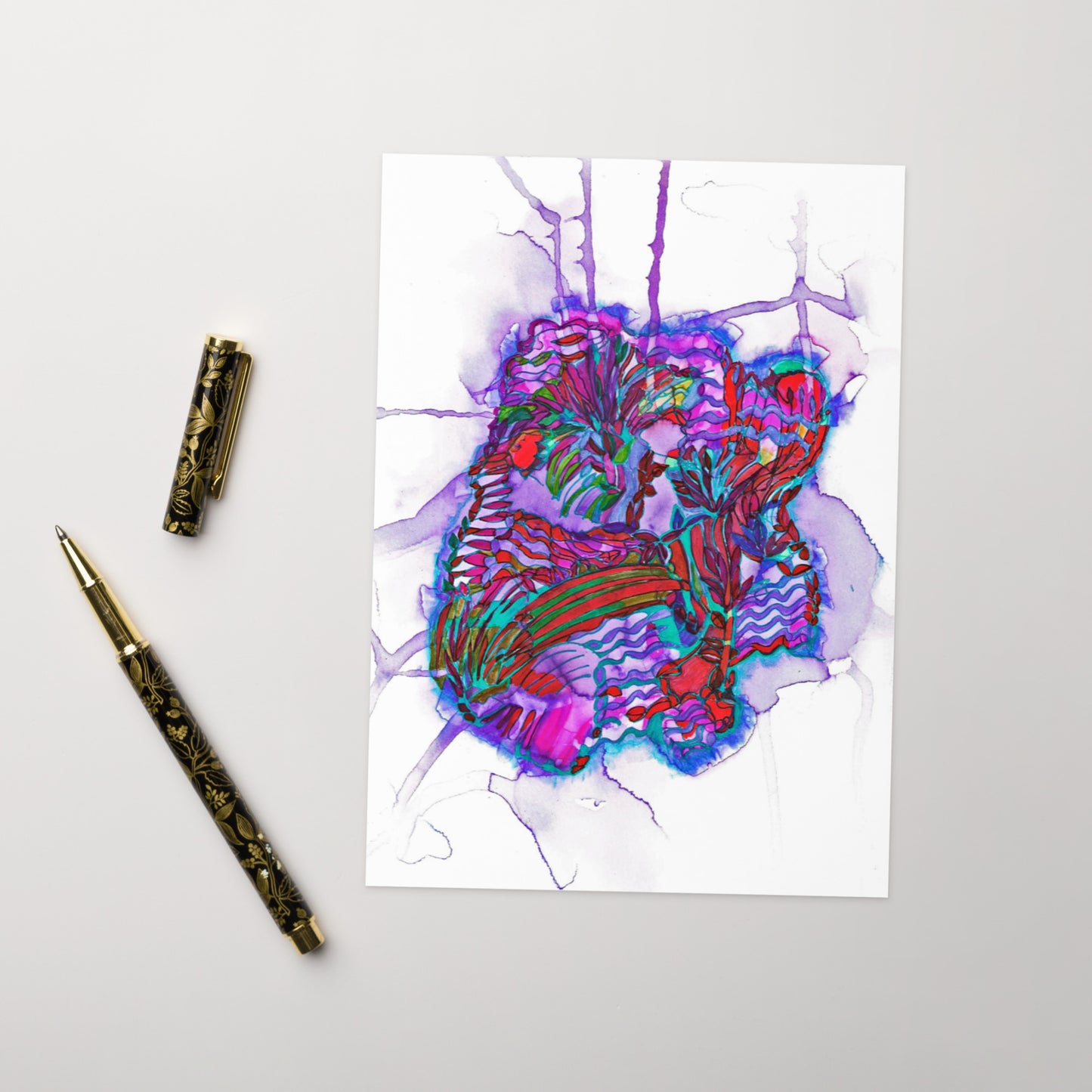 Heart Strings Abstract Greeting card - Art Love Decor